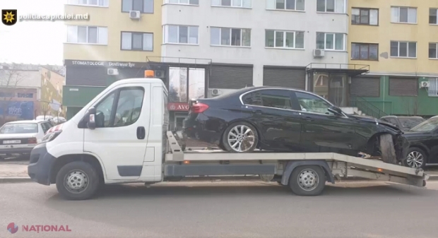 Chișinău: Și-a lăsat „BMW”-ul la o spălătorie auto și Poliția i l-a găsit „boțit” tocmai la Fălești. Un angajat al spălătoriei s-a „repezit” până acasă și a provocat un accident rutier