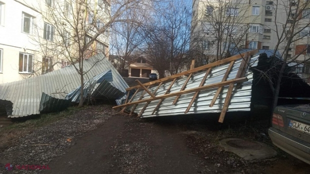 VÂNT puternic în R. Moldova: Zeci de localități, FĂRĂ energie electrică, case și școli rămase fără acoperișuri și trasee blocate de copaci căzuți
