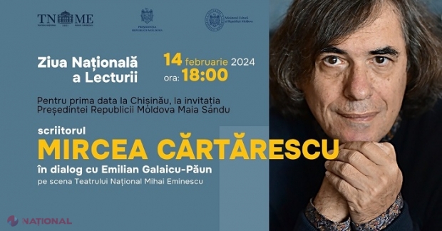 Mircea Cărtărescu vine la Chișinău, de Ziua Națională a Lecturii: Intrare liberă la discuția cu celebrul scriitor din România, care va avea loc la Teatrul Național „Mihai Eminescu” din Chișinău