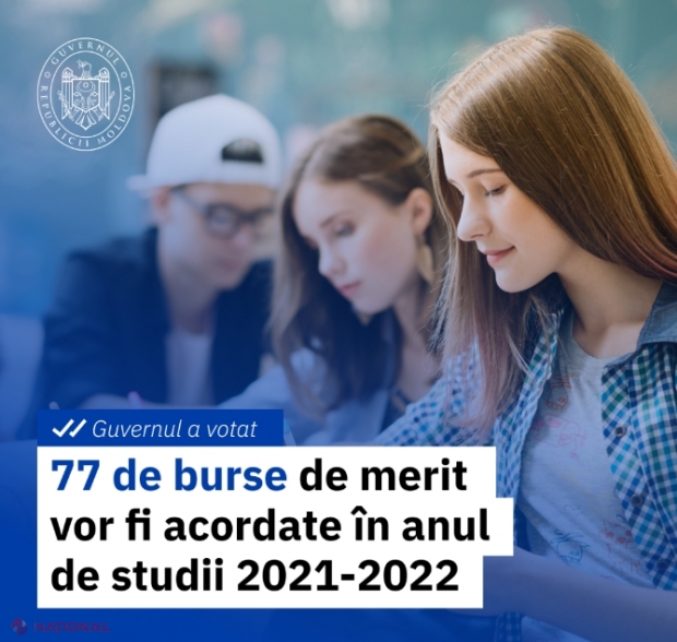 Aproape 80 de elevi și studenți din R. Moldova vor primi burse de merit în anul de studii 2021 - 2022 