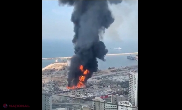 Incendiu puternic în portul din Beirut, la o lună de la explozia care a devastat capitala Libanului