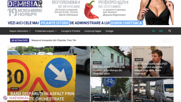 A fost lansat un PORTAL dedicat REFERENDUMULUI de demitere a primarului Dorin Chirtoacă