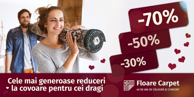 Cele mai generoase reduceri la covoare pentru cei dragi: -30% -50% -70%.