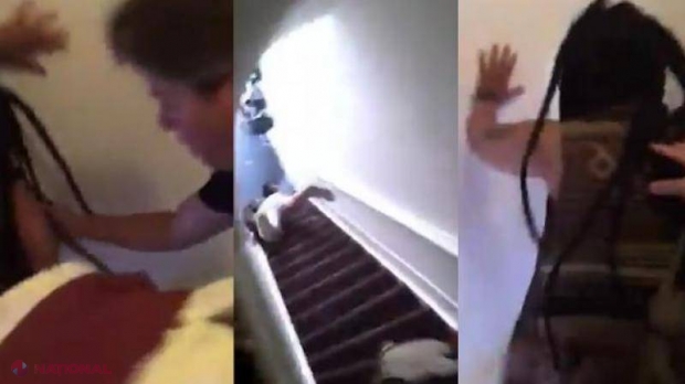 VIDEO // O turistă cazată prin Airbnb a fost ÎMPINSĂ pe scări de gazdă