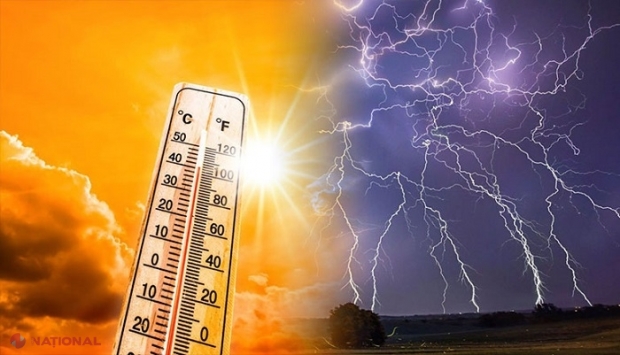 METEO // Arșiță, dar și instabilitate atmosferică: Ploi cu descărcări electrice și maxime de până la plus 38 de grade Celsius, în R. Moldova