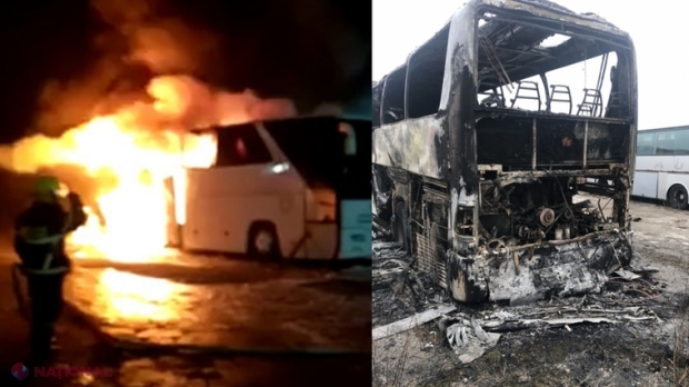 Inspectoratul General al Poliției INFIRMĂ că incendierea unui autobuz la Ceadâr-Lunga ar avea legătură cu campania electorală desfășurată de PSRM
