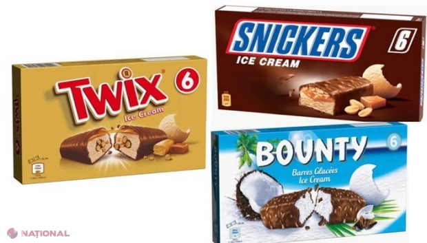 ALERTĂ // „Bounty”, „Snickers” sau „Twix”: Un lot important de ÎNGHEȚATĂ, retras de pe piața R. Moldova, pentru că pune în PERICOL sănătatea consumatorilor. Ce conține această înghețată
