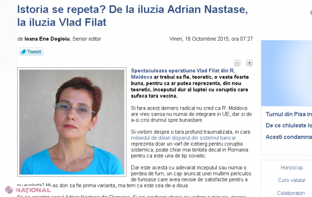 Comentator de la București: „Mă îndoiesc că reținerea lui Filat este o veste bună”