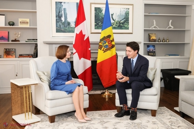 Președinta Maia Sandu i-a transmis premierului Canadei recunoștința pentru ajutorul acordat Ucrainei în războiul declanșat de Rusia: „Rezistența și curajul vecinilor noștri ne protejează și pe noi”