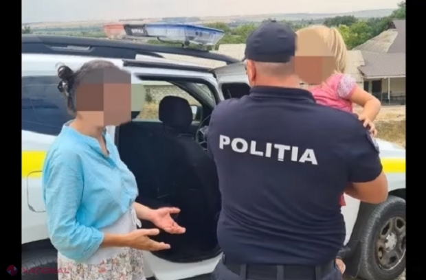 VIDEO // O micuță de 3 ani, singură pe drum, la peste doi kilometri distanță de casă: Un echipaj de patrulare a prevenit o eventuală tragedie la Leova