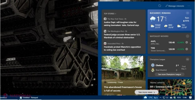 Cum dezactivezi secțiunea de vreme și știri apărută pe taskbar în Windows 10
