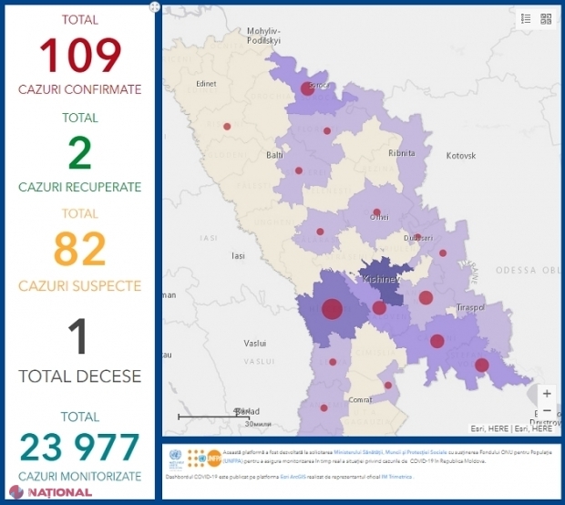 VIDEO // 109 persoane infectate cu COVID-19: Chișinăul, cel mai AFECTAT. Două persoane, în stare extrem de gravă la spital