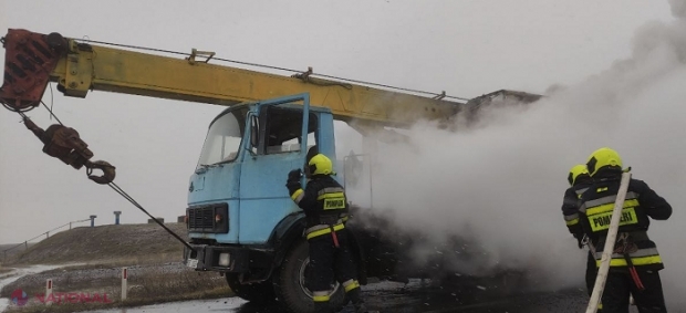 VIDEO // Macara cuprinsă de flăcări, în UTA Găgăuzia
