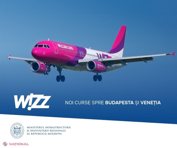 „Wizz Air” deschide încă două rute NOI dinspre și spre Chișinău: Budapesta și Veneția