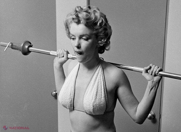 Diva anilor '50, în imagini rare: Marilyn Monroe trăgea de fiare ca să fie în formă