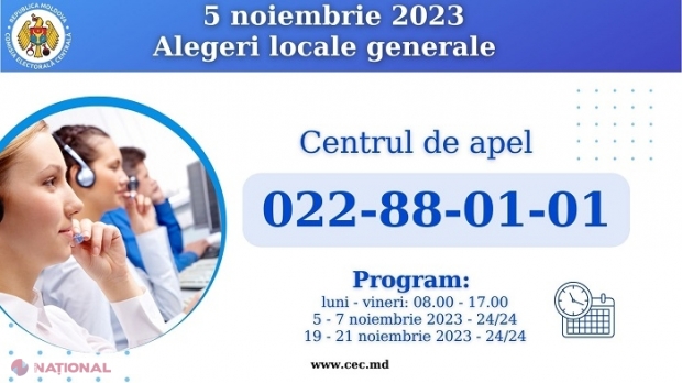 UTIL // La ce număr de telefon puteți afla unde trebuie să votați la alegerile locale generale din 5 noiembrie, procedura de vot sau actele în baza cărora vă veți putea exprima opțiunea electorală