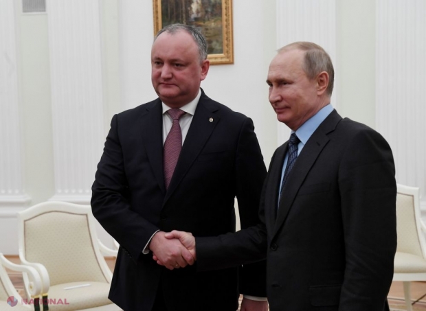 Dodon, din nou la Moscova, pentru a discuta cu Putin despre problema gazelor rusești și reglementarea transnistreană  