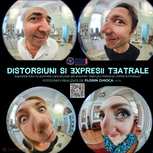 ATRACȚIE // Expoziție inedită, inaugurată duminică, la Chișinău: Actorii Teatrului Național „Mihai Eminescu”, „desfigurați” în scuar