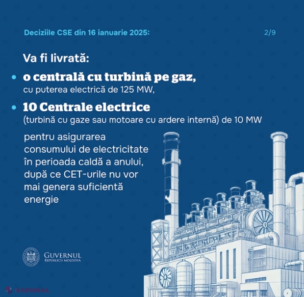 Centrale electrice cu turbine pe gaz, oferite R. Moldova de către Uniunea Europeană: CSE a activat și Mecanismului de Protecție Civilă al UE în vederea asigurării securității energetice