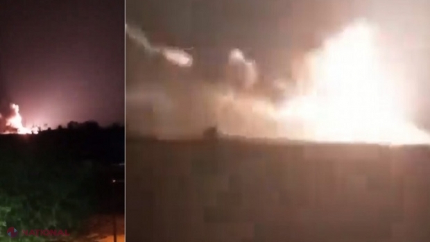Explozii puternice și un incendiu uriaș pe un aerodrom militar din Crimeea unde rușii își țin elicopterele de atac 