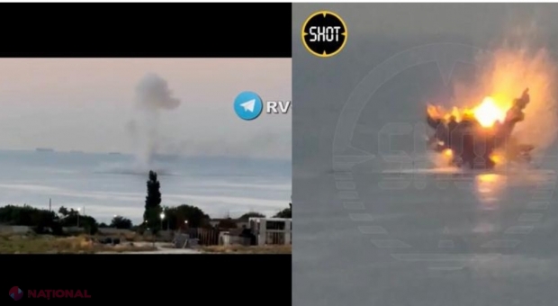 VIDEO // Ucrainenii au ATACAT cu drone unul dintre cele mai mari porturi rusești de la Marea Neagră. Primele imagini din drona care a lovit nava rusească de asalt amfibiu din baza navala de lângă Novorossiysk