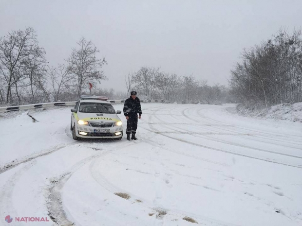 Drumurile naționale, acoperite de zăpadă: SFATURILE Poliției pentru șoferi