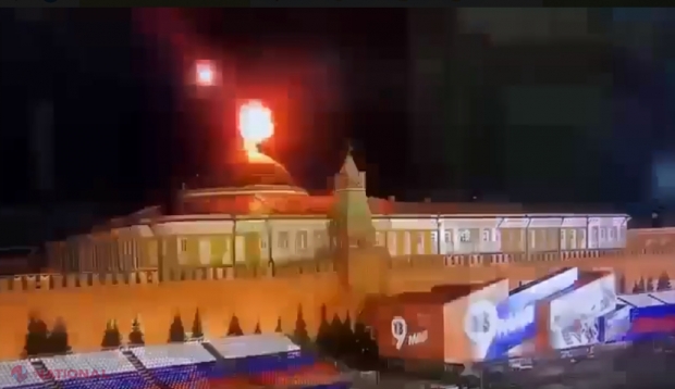 VIDEO // Moscova reclamă un atac cu DRONE asupra Kremlinului: „Un atentat la viața președintelui Federației Ruse”