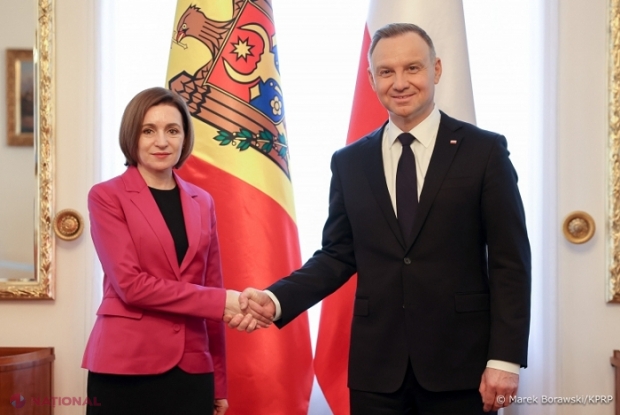 Consecințele pentru R. Moldova ale războiului declanșat de Rusia împotriva Ucrainei, discutate de președința Maia Sandu cu omologul său polonez, Andrzej Duda