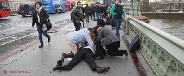 VIDEO Trei MORŢI şi 20 răniţi, inclusiv DOI ROMÂNI, în atacul terorist de la Londra. Autorul atacului, ÎMPUŞCAT MORTAL, după ce a intrat cu maşina într-un grup de oameni