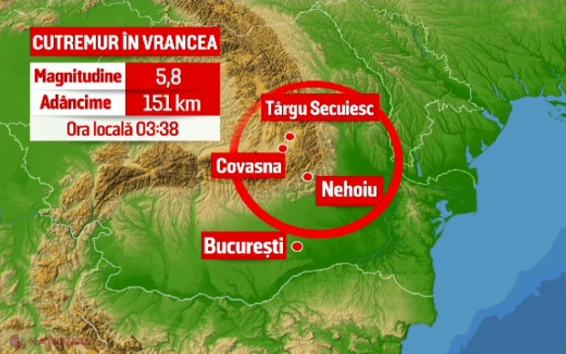 Deosebirea uriașă dintre cutremurele din Oltenia și cele din Vrancea, pe care le resimțim PUTERNIC și în R. Moldova. Un seism de 5,7 grade este total diferit la suprafață și la adâncime