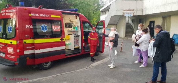 FOTO // SMURD a transportat de URGENȚĂ la București un copilaș de un an din R. Moldova, pentru a fi suspus unei intervenții chirurgicale peste Prut