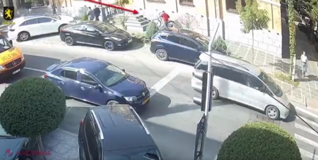 VIDEO // Momentul în care un tânăr FURĂ bicicleta unui curier care livra mâncare în Chișinău