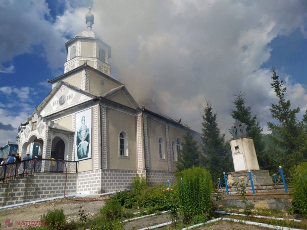 Biserică din R. Moldova, făcută SCRUM: Cinci autospeciale au luptat cu flăcările