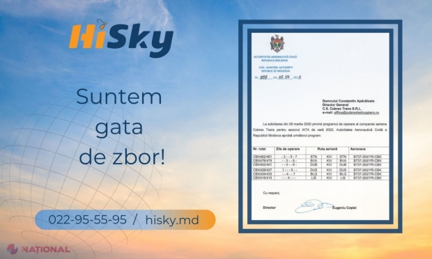 DECIS // Încă o companie aviatică din R. Moldova a primit UNDĂ VERDE pentru a efectua zboruri începând cu 1 iunie curent. AAC a semnat toate actele necesare