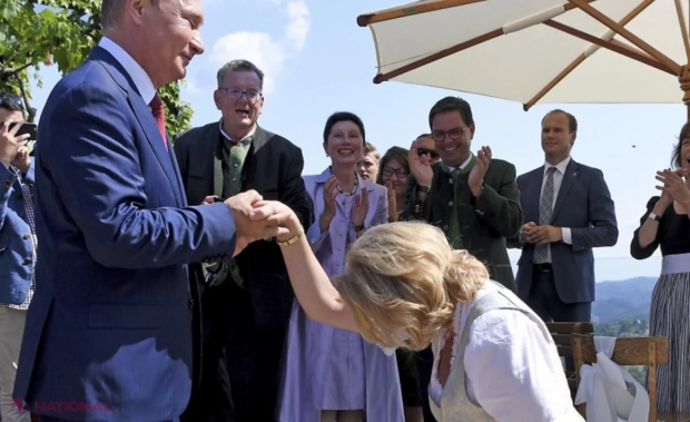 VIDEO // „Mireasa” austriacă a lui Vladimir Putin, fosta ministră de EXTERNE de la Viena, s-a mutat cu traiul în Rusia
