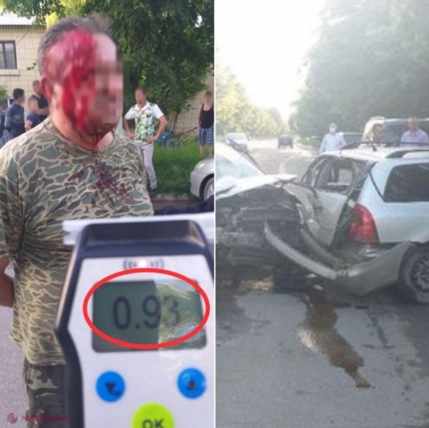 Sângerei: S-a urcat băut la volan și, urmărit de Poliție, s-a umplut de sânge, după ce a tamponat o mașină parcată