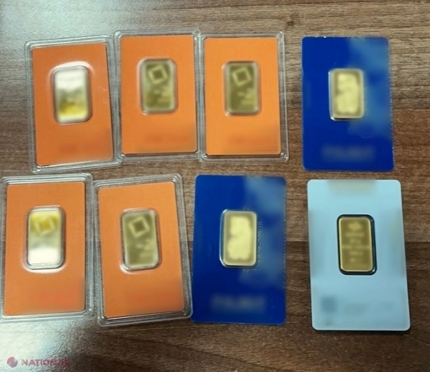 FOTO // Un kilogram de AUR, cu valoarea de peste un MILION de lei, din R. Moldova în SUA: Patru persoane, inclusiv un VAMEȘ, reținute