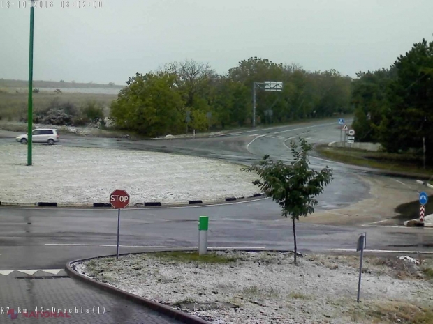 FOTO // Ninsoarea căzută astăzi la Drochia s-a topit, dar la Soroca străzile sunt încă albe. Meteorologii au emis Cod Galben