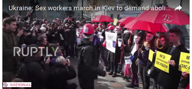 VIDEO // Protest al prostituatelor în centrul Kievului 
