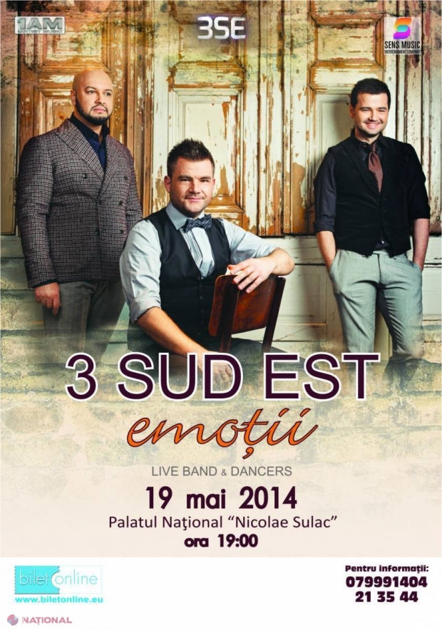 „3 Sud Est” vine la Chișinău cu un concert!