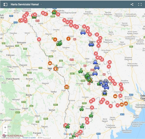 HARTĂ // Doar 13 puncte de trecere a frontierei activează în prezent