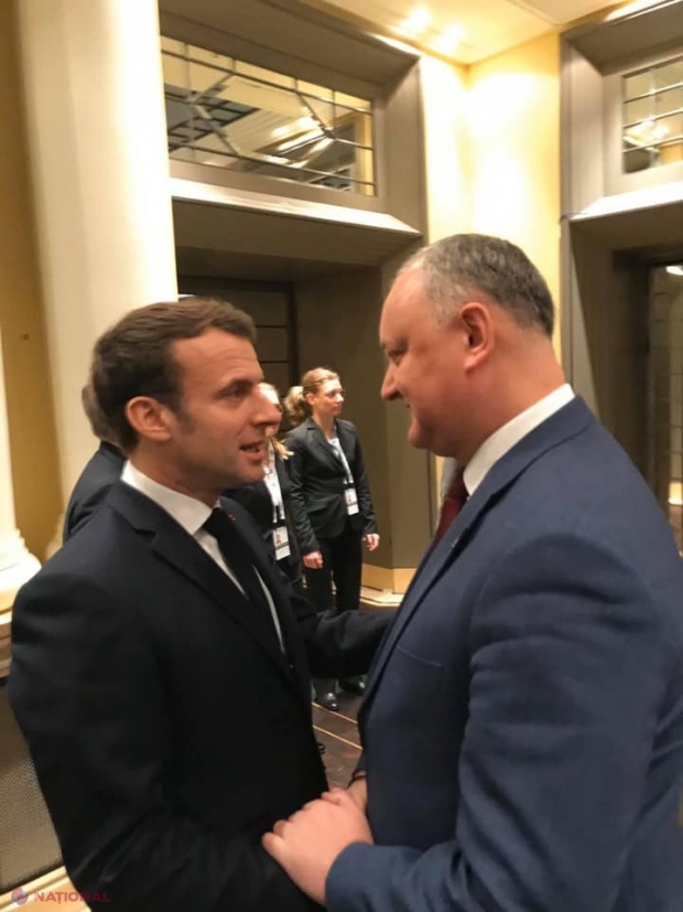 FOTO // Președintele Dodon INSISTĂ pe lângă Macron să vină în R. Moldova. Șeful statului s-a văzut „în pauza” dintre sesiuni și cu Mike Pompeo: „Am exprimat recunoștința pentru poziția clară a Departamentului de Stat în raport cu fugarul Plahotniuc”