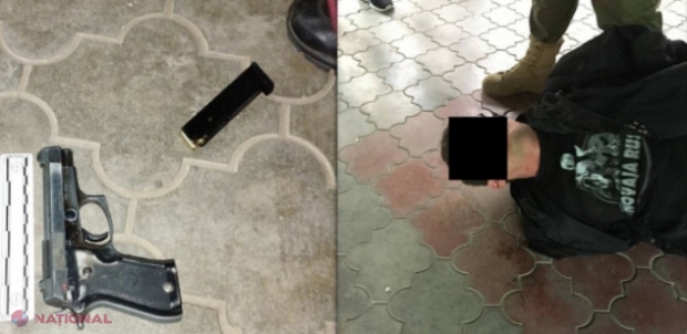 Cu pistolul la magazin, în Chișinău, cerând băuturi alcoolice
