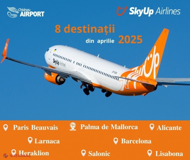 O companie aeriană low cost deschide o bază operațională pe Aeroportul Internațional Chișinău, inclusiv curse spre Lisabona, Alicante sau Palma de Mallorca