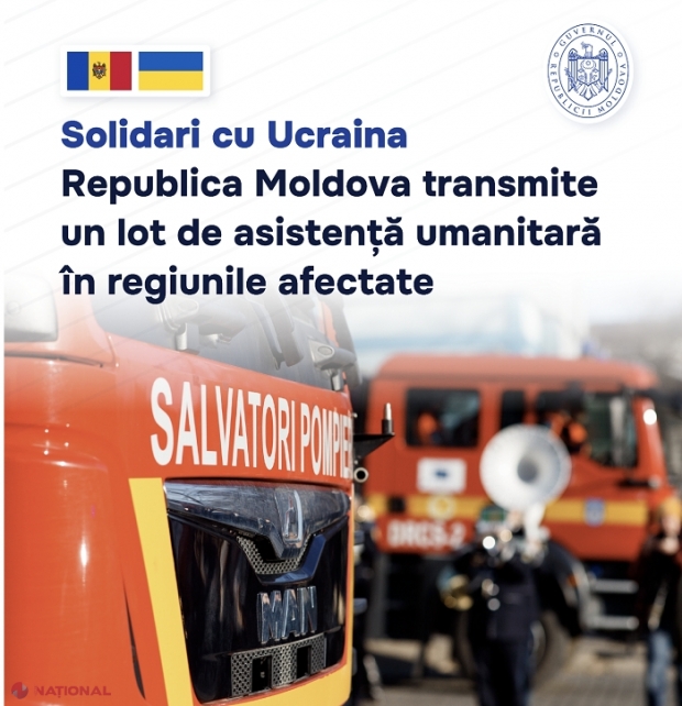 R. Moldova trimite un lot de asistență umanitară în Ucraina pentru a o ajuta să gestioneze dezastrul provocat de distrugerea barajului de la Nova Kakhovka: Stații de pompare a apei, bărci sau produse alimentare