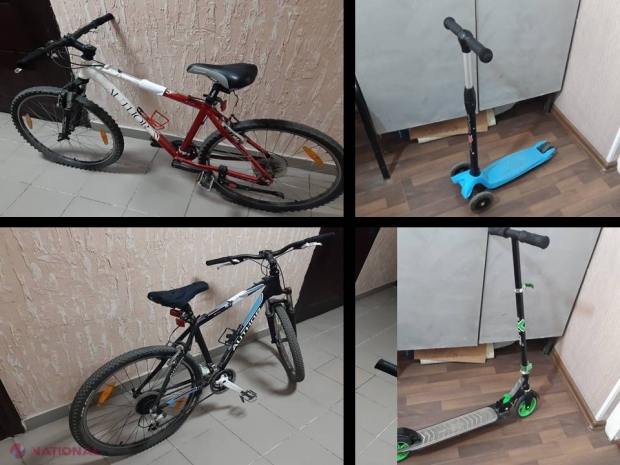 VIDEO // Intrau în scările blocurilor de locuit din Chișinău și furau biciclete, trotinete, haine și încălțăminte: Trei minori, REȚINUȚI