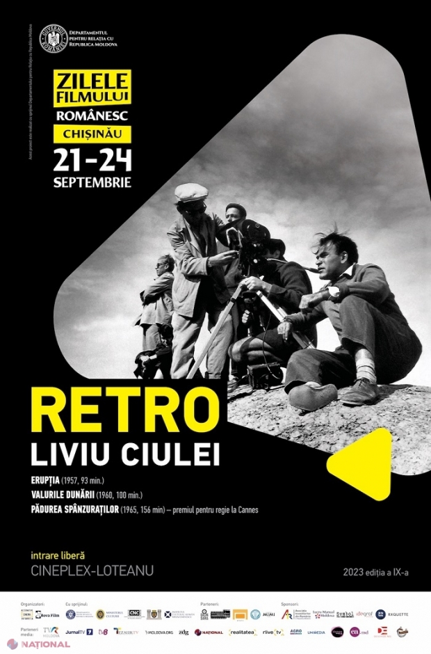 CENTENAR // Liviu Ciulei, marele cineast român, omagiat la ZFR Chișinău: Peliculele „Pădurea spânzuraților”, „Valurile Dunării” și „Erupția”, prezentate gratuit publicului basarabean