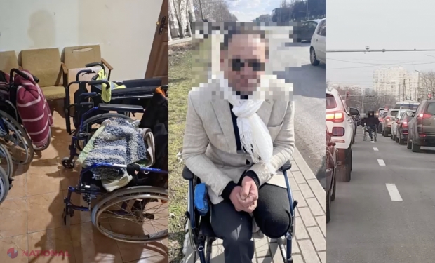 VIDEO // Mințeau trecătorii că ar avea dizabilități, pentru a câștiga sute sau chiar mii de lei. Un bărbat „fără un picior” s-a ridicat din scaunul cu rotile perfect sănătos