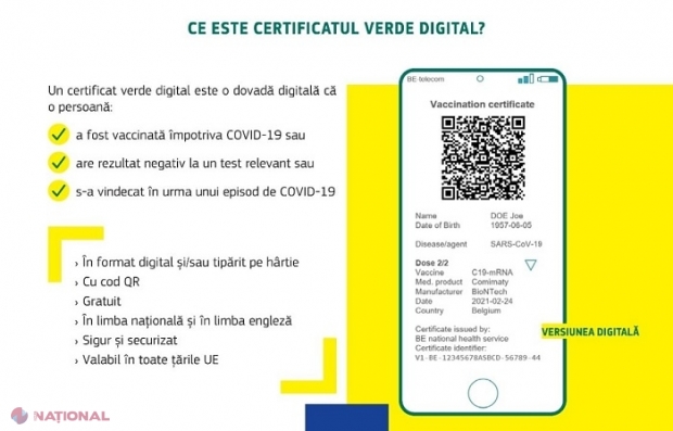 IMPORTANT pentru basarabenii care s-au VACCINAT în România împotriva COVID-19: Cum veți putea obține certificatul digital european pentru a călători liber în UE