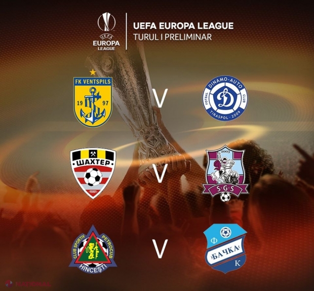 Echipele din R. Moldova și-au aflat adversarele din preliminariile Ligii Campionilor și Europa League. FC Sheriff și Petrocub vor debuta pe teren propriu, iar Sf. Gheorghe și Dinamo Auto vor forța CALIFICAREA în deplasare